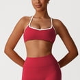 thumbnail image 6 of EaskTriop Women's Spaghetti Strap Sports Bra Padded Crop Tank Top Color-Block Wireless Yoga Workout Gym Fitness Activewear Bralette, 6 of 6