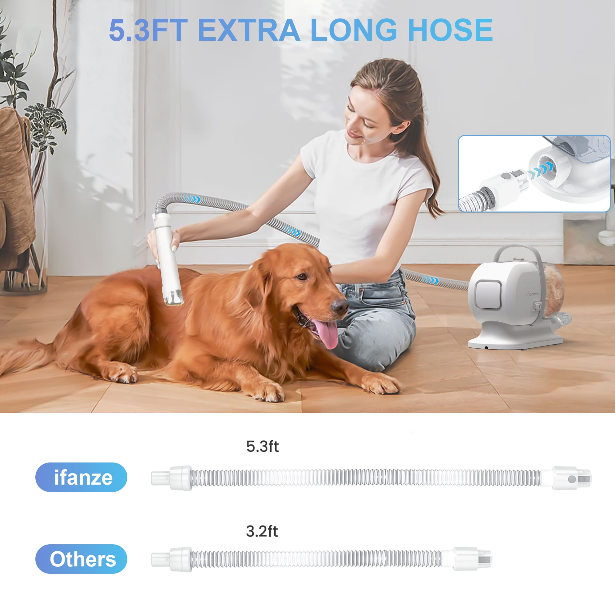 14KPa Dog Grooming Kit & Vacuum, 2.5L Pet Hair Vacuum Suction 99% Pet Hair,3 Modes Suction Dog Grooming Clipper Kit,5 Pet Groomer Tools,Low Noise Pet 14KPa Dog Grooming Kit & Vacuum, 2.5L Pet Hair Vacuum Suction 99% Pet Hair,3 Modes Suction Dog Grooming Clipper Kit,5 Pet Groomer Tools,Low Noise Pet