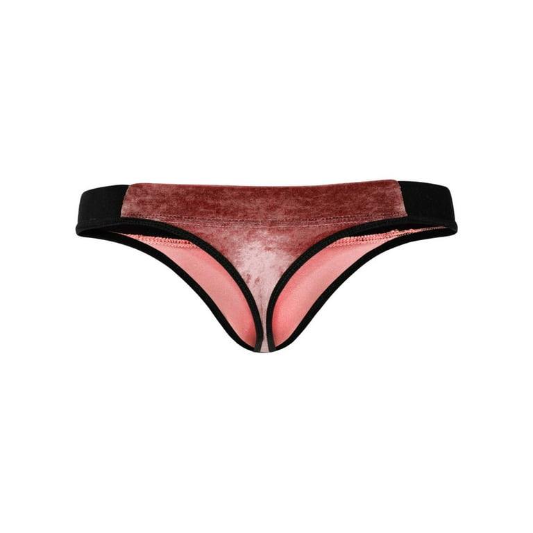 Pikante PIK 1099 Clandestine Velvet Thongs Color Pink Size L 
