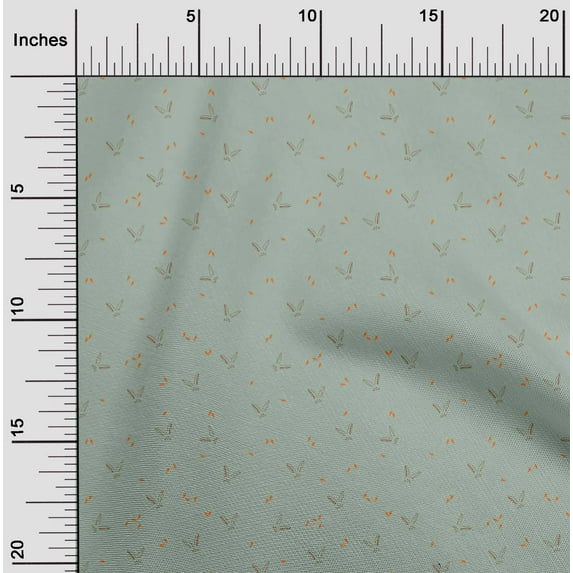oneOone Viscose Chiffon Fabric Carrot & Rabbit Face Animal Decor Fabric Printed BTY 42 Inch Wide