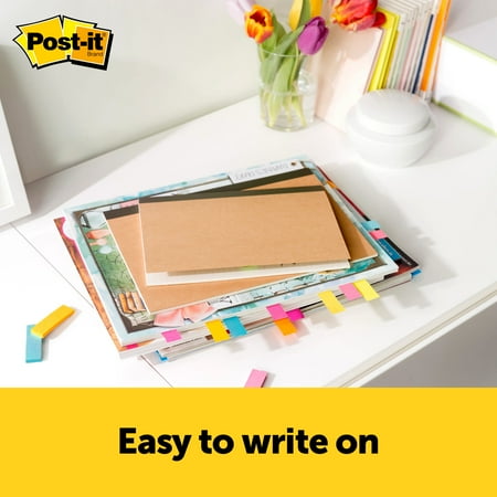 Post-it® Page Markers, Assorted Colors , .5 in. x 1.875 in., 100 Sheets/Pad, 5 Pads/Pack