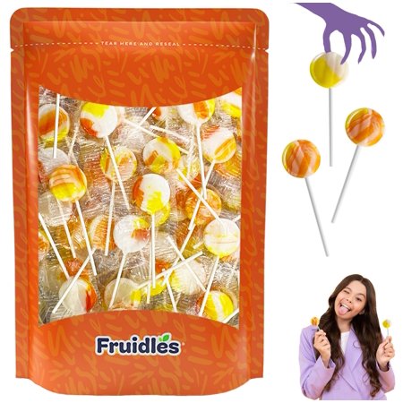 Halloween Candy Corn Lollipops, Balls, And Barrels Candy Suckers, Great For Halloween Party Goody Bag Fillers, Individually Wrapped (Halloween Lollipops, 2 Pounds)