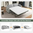 thumbnail image 5 of Timbernest 72.8" Convertible Sofa Bed, 2 in 1 Queen Sleeper Sofa, Modern Corduroy Pull Out Sofa Bed with USB Ports, Cup Holders, Side Pockets, Phone Stand, Gray, 5 of 7