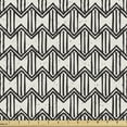 thumbnail image 1 of Abstract Sofa Upholstery Fabric by the Yard, Monochromatic Grunge Simplistic Pattern with Zigzag Motif with Lines, Decorative Fabric for DIY and Home Accents, Ivory and Charcoal Grey by Ambesonne, 1 of 5