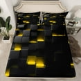 thumbnail image 2 of Erosebridal Geometry Square Bed Sheets King,Gradient Plaid King Sheet Sets,Checkered Bedroom Decor,Reversible,Breathable,4pcs, 2 of 7