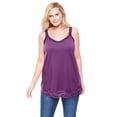 thumbnail image 1 of Woman Within Women's Plus Size Lace-Trim V-Neck Tank Top, 1 of 6