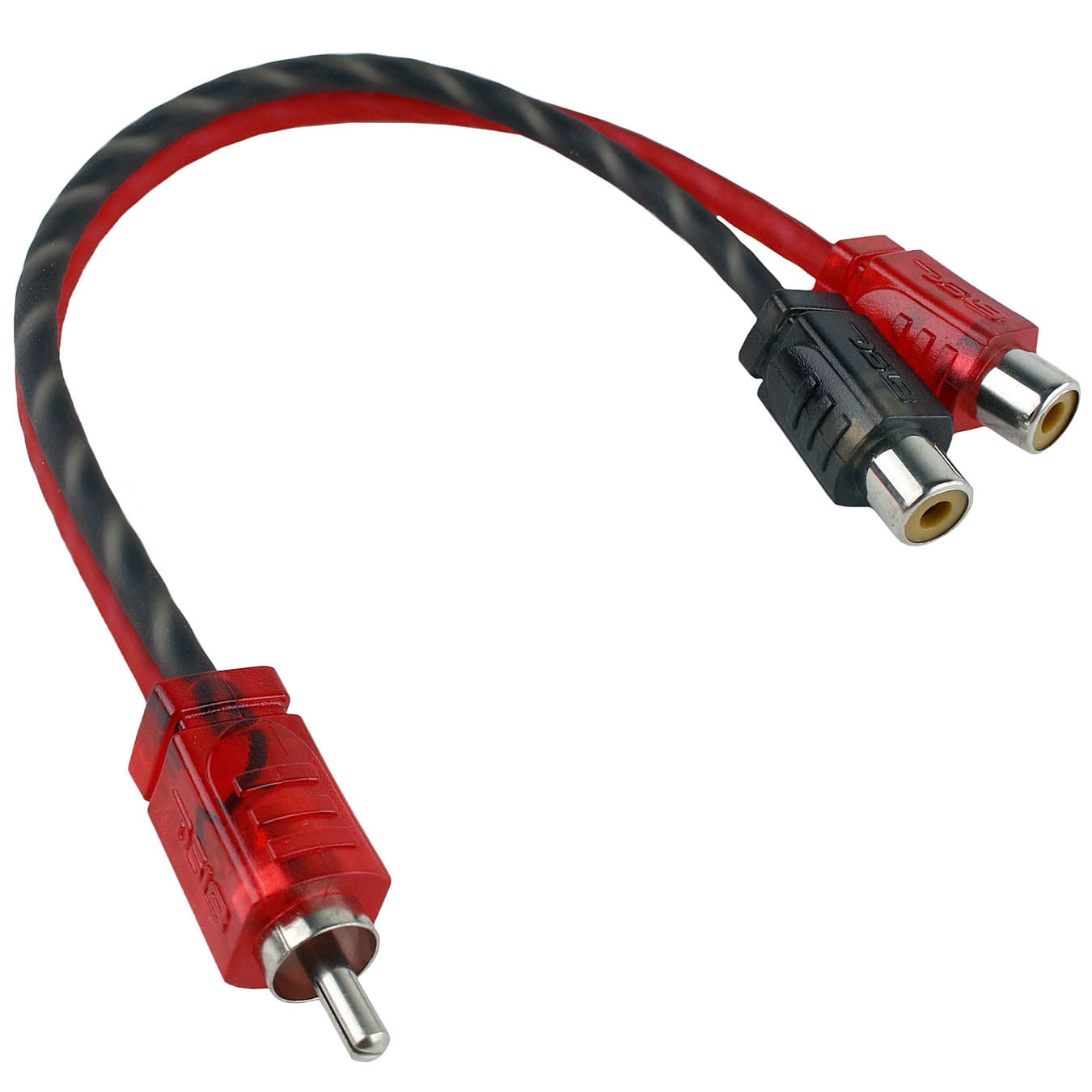 RCA Y Cable Splitter - 1 Female To 2 Male Adapter, 5-Inch, Premium PVC Heads
