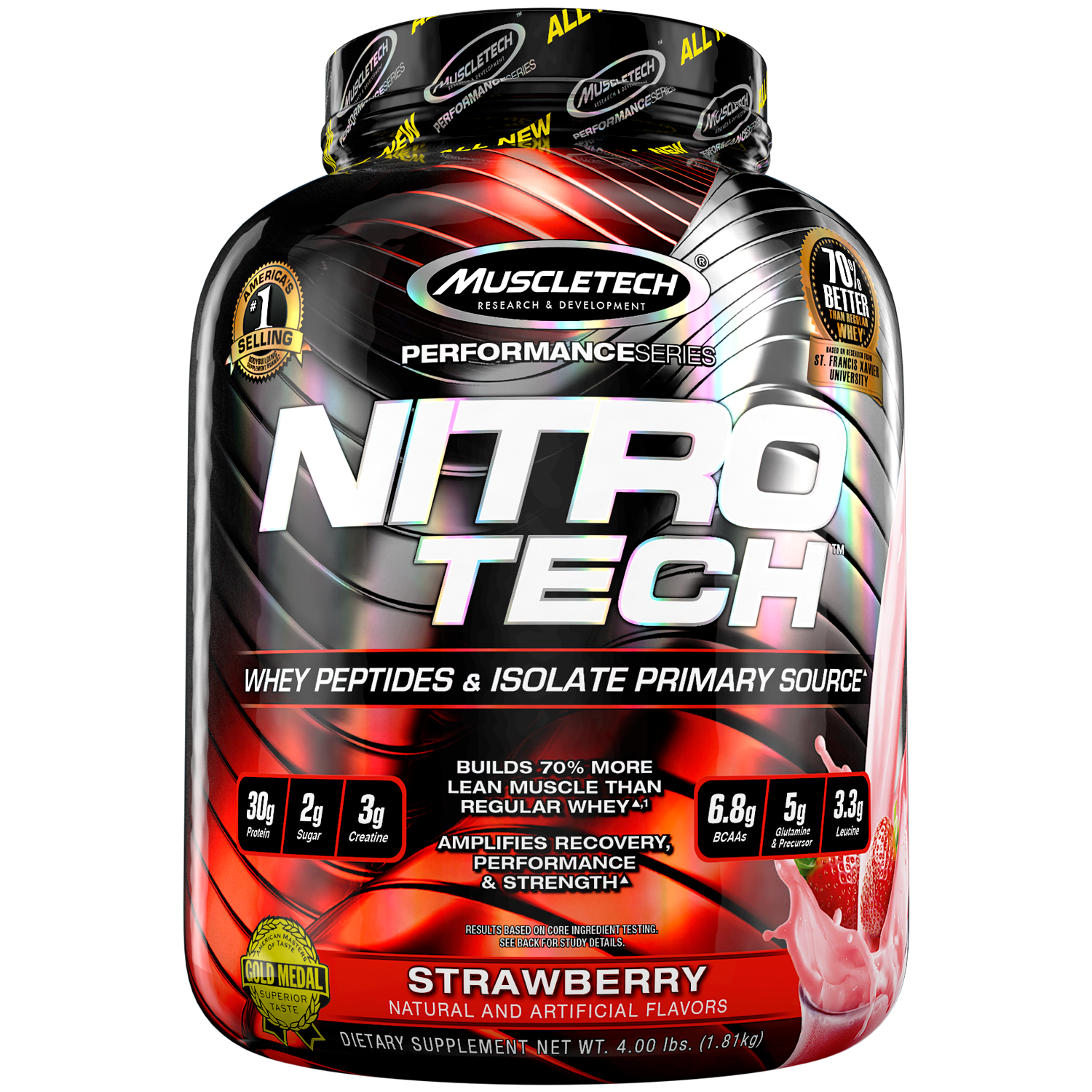 NitroTech Protein Powder Plus Muscle Builder 100 Whey Protein With 