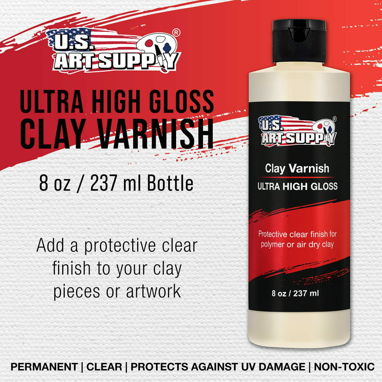 U.S. Art Supply Professional High Gloss Pouring Paint Art Topcoat & Clay  Varnish, 8 Ounce Bottle - Clear Permanent Protective Finish for Pouring  Masters Paint Artwork, Polymer & Air Dry Clay Sculpture 