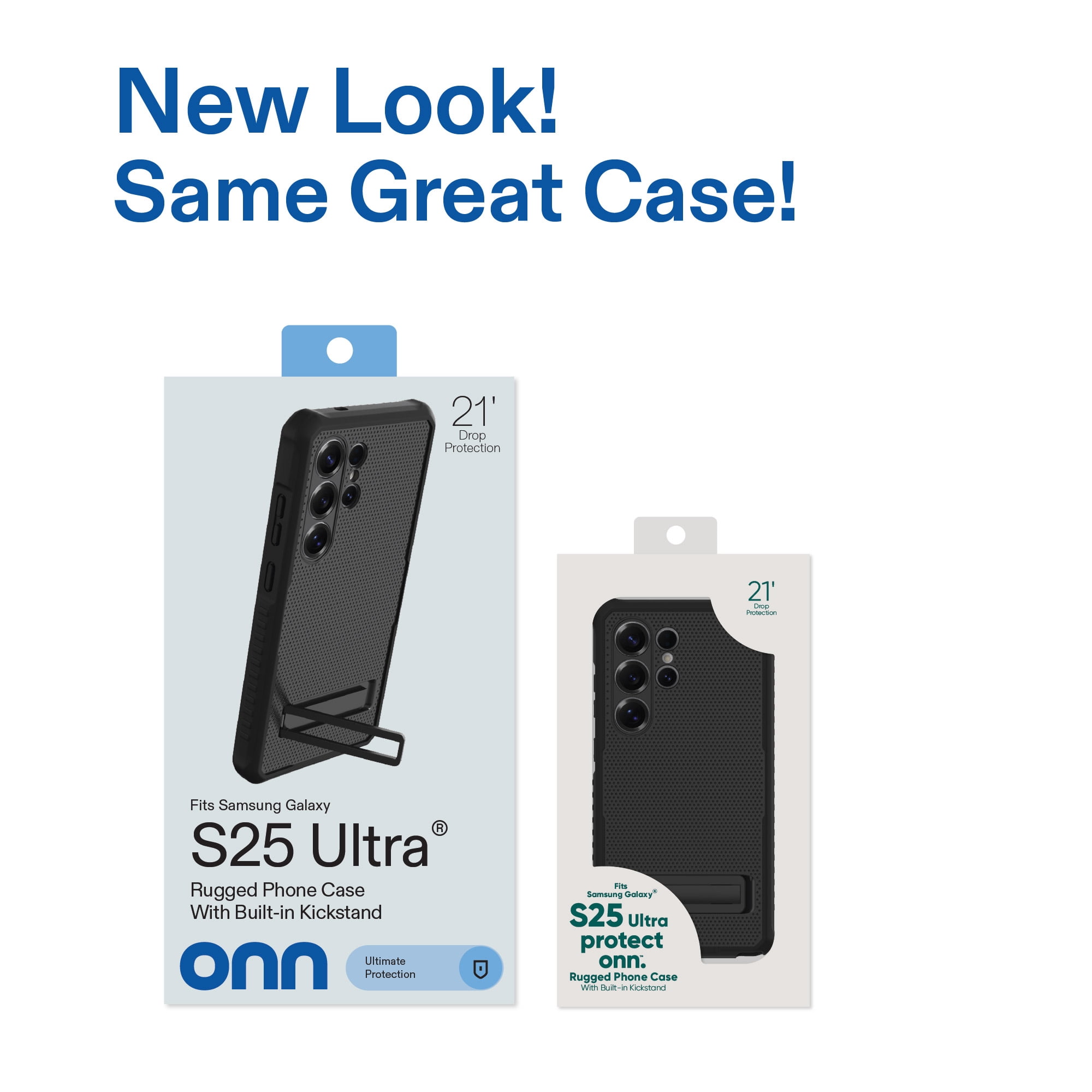 onn Rugged Phone Case with Kickstand for Samsung Galaxy S25 Ultra - Black