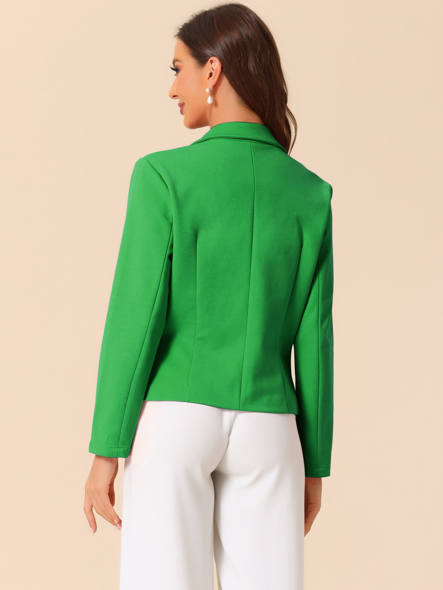DARING DIVA Women's Business Blazer Office Open Front Dressy Suit Jackets L Grass Green