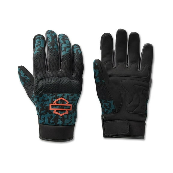 Harley-Davidson Men's Mesh Motorcycle Gloves Dyna Knit - Blue, 98137-23VM