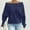 Navy, variant on GSPCLAM Off Shoulder Sweatshirts for Women Trending Solid Color Plus Size Blouses for Party Long Sleeve Fall & Winter Crewneck Basic Tops Army Green XXL