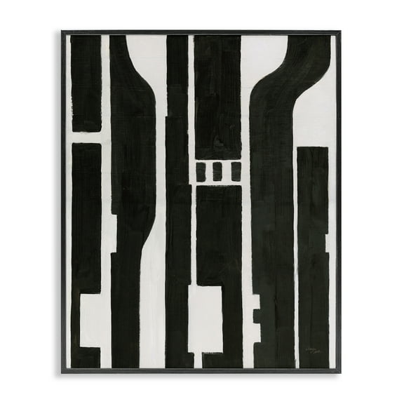 Stupell Industries Circuit Abstract Composition Abstract Painting Black Framed Art Print Wall Art, 11 x 14