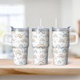 thumbnail image 2 of Boho Aesthetic Double Wall Mug 20oz with Lid & Straw - Stainless Steel Vacuum Insulated Travel Tumbler, Leakproof Thermal Coffee Cup, 2 of 5