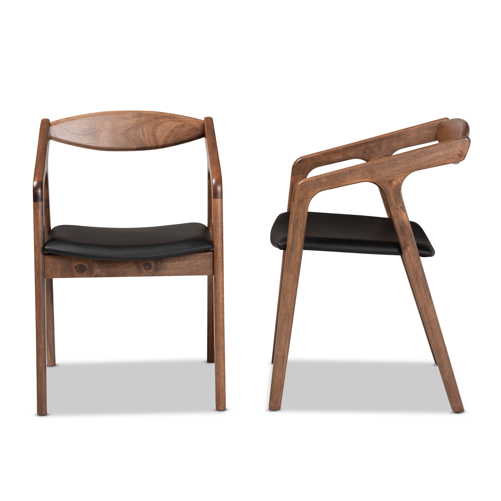 Baxton Studio Harland Dining Chair, Set of 2, Black
