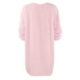thumbnail image 4 of WTXUE Long Sleeve Dress, Women Winter Sweater Knit Turtleneck Warm Long Sleeve Pocket Sweater Dress, Pink Dress for Women, 1# Pink L, 4 of 7