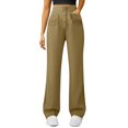 thumbnail image 2 of High Waist Stretch Cargo Pants Women Fleece Lined Baggy Relaxed Fit Multiple Pockets Straight Leg Pants, 2 of 4