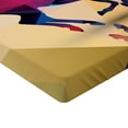 thumbnail image 2 of Ambesonne Abstract Fitted Sheet 2 Pcs Set, Geometric Horse Animal, Queen, Cream Pink Purple, 2 of 3