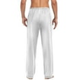 thumbnail image 4 of Mens Solid Color Pajama Pants, Lightweight Lounge Pj Bottoms for Men Soft Sleep Pants with Pockets & Drawstring, 4 of 6