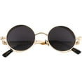 thumbnail image 2 of FEISEDY Retro Gothic Steampunk Sunglasses Round Metal Frame Punk Circle Inspired Shade Men B1857, 2 of 12