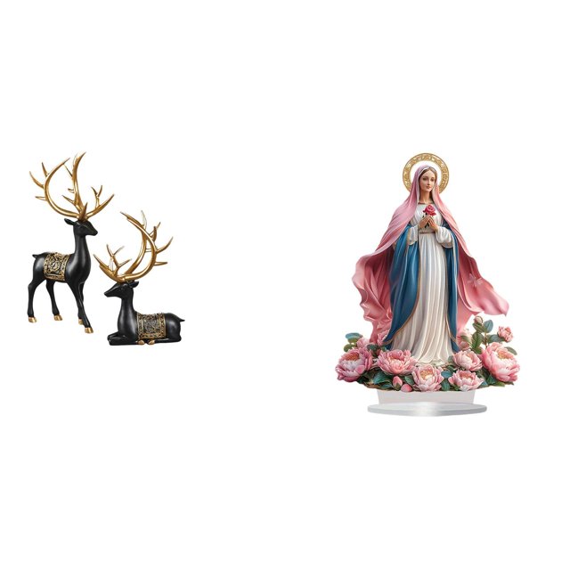 Colección De Estatuas De Resina De Alce Y Escultura De Reno, Adorno Acrílico 2D, Decoración De Mesa Independiente Para Gabinete, Mesa, Boda, Inauguración De La Casa, Fiesta, Hogar,
