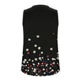 thumbnail image 4 of Women's V Neck Tank Tops Summer Casual Floral Printed Sleeveless T Shirts Trendy Loose Fit Work Basic Blouses (XL, Black 1), 4 of 5