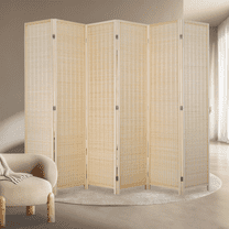 Dkelincs 6 Panel Room Divider Bamboo Folding Privacy Screen Portable Separating Divider Room Partitions, Nature