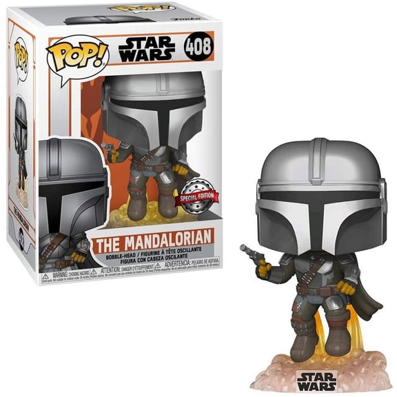 Funko POP! Star Wars #408 - The Mandalorian [Flying with Blaster] Exclusive Special Edition
