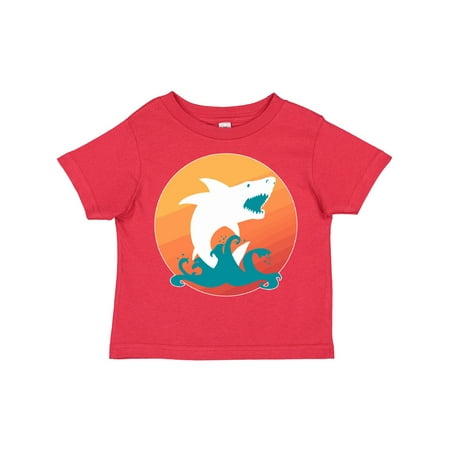 

Inktastic Shark with Orange Sunset Gift Toddler Boy or Toddler Girl T-Shirt