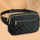 thumbnail image 1 of Riñonera de moda para mujer y hombre, riñonera informal con rombos y varios bolsillos (negro) Likrtyny Para Estrenar, 1 of 8