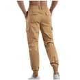 thumbnail image 3 of Pants for Men, Mens Fashion Casual Solid Color Cargo Pockets Elastic Rope Waist Casual Cargo Pants Full Length Pants, 3 of 8