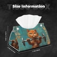 thumbnail image 2 of Tissue Box Cover, Strong Kitten Lifting Weights Rectangular Leather Tissue Holder - Tissue Case Facial Paper Organizer for Bathroom, Vanity Countertop, Tabletop, Car, Napkin, 2 of 6