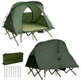 thumbnail image 1 of Gymax 2-Person Outdoor Camping Tent Cot Compact Elevated Tent Set W/ External Cover Green, 1 of 9
