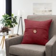 thumbnail image 2 of Better Homes & Gardens Feather Filled Banded Button Decorative Throw Pillow, 20" x 20", Red, 2 Pack, 2 of 4