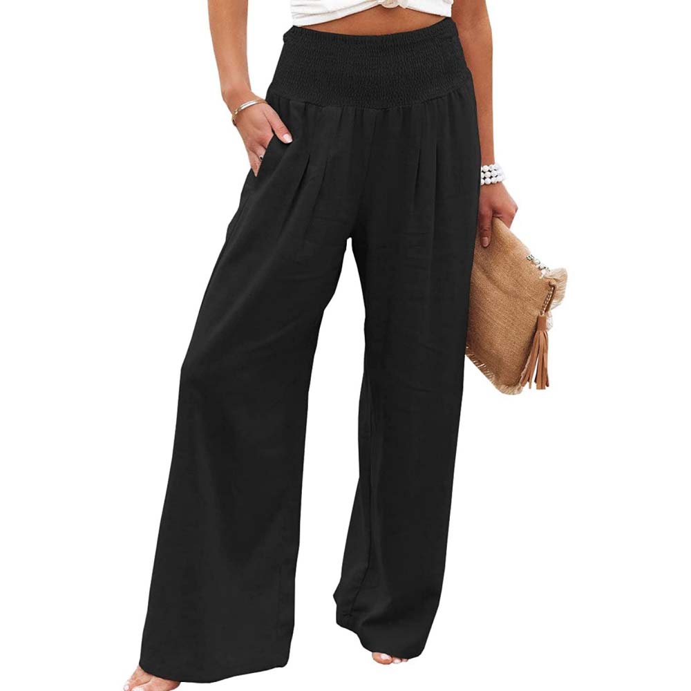 Women's Wide Leg Pants Casual Solid Color Straight Long Pants Plus Size