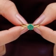 thumbnail image 6 of Rosec Jewels Natural Emerald Promise Ring for Women - May Birthstone Ring - AAA Quality - Ready to Gift with Jewelry Box, 10K Yellow Gold, US 6.50, 6 of 8
