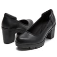 thumbnail image 4 of DADAWEN Women's Pumps Platform Chunky Heel Slip-On Dressy Shoes Black 7.5US, 4 of 5