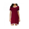 thumbnail image 5 of Women Sexy Pajamas Cotton Solid Color Round Neck Short Sleeve Nightdress Clothing, 5 of 6