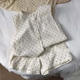 thumbnail image 2 of Bainana Girls Summer Outfit Set Toddler Polka Dot Print Sleeveless Crew Neck Vest Tops And Shorts Set Breathable Fashion Little Girls Summer School Play Party Outfits Size 5-6 Years White, 2 of 4