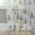 thumbnail image 4 of No. 918 Balsam 1-Piece Christmas Tree Sheer Rod Pocket Curtain Panel, 37"x84", Pine Green, 4 of 7