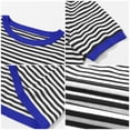 thumbnail image 6 of Trendfront Womens Crew Neck Short Sleeve T Shirts Horizontal Striped Tee Soft Lightweight Breathable Classic Stylish Tops, 6 of 7