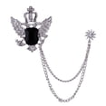 thumbnail image 2 of hengtong 6xMen's Crown with Wing Black Stone & Sunshine Hanging Chain Brooch Pin, 2 of 9