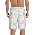 thumbnail image 3 of Kdxio Colorful Butterfly Print Mens Sleep Shorts Bottoms Soft Comfy Pajama Wear Pants with Drawstring Pockets, 3 of 7