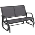 thumbnail image 1 of Outsunny Patio Double Glider Outdoor Steel Sling Fabric Gliding Bench Garden Swing Chair Heavy-Duty Porch Rocker Garden Loveseat Grey, 1 of 10