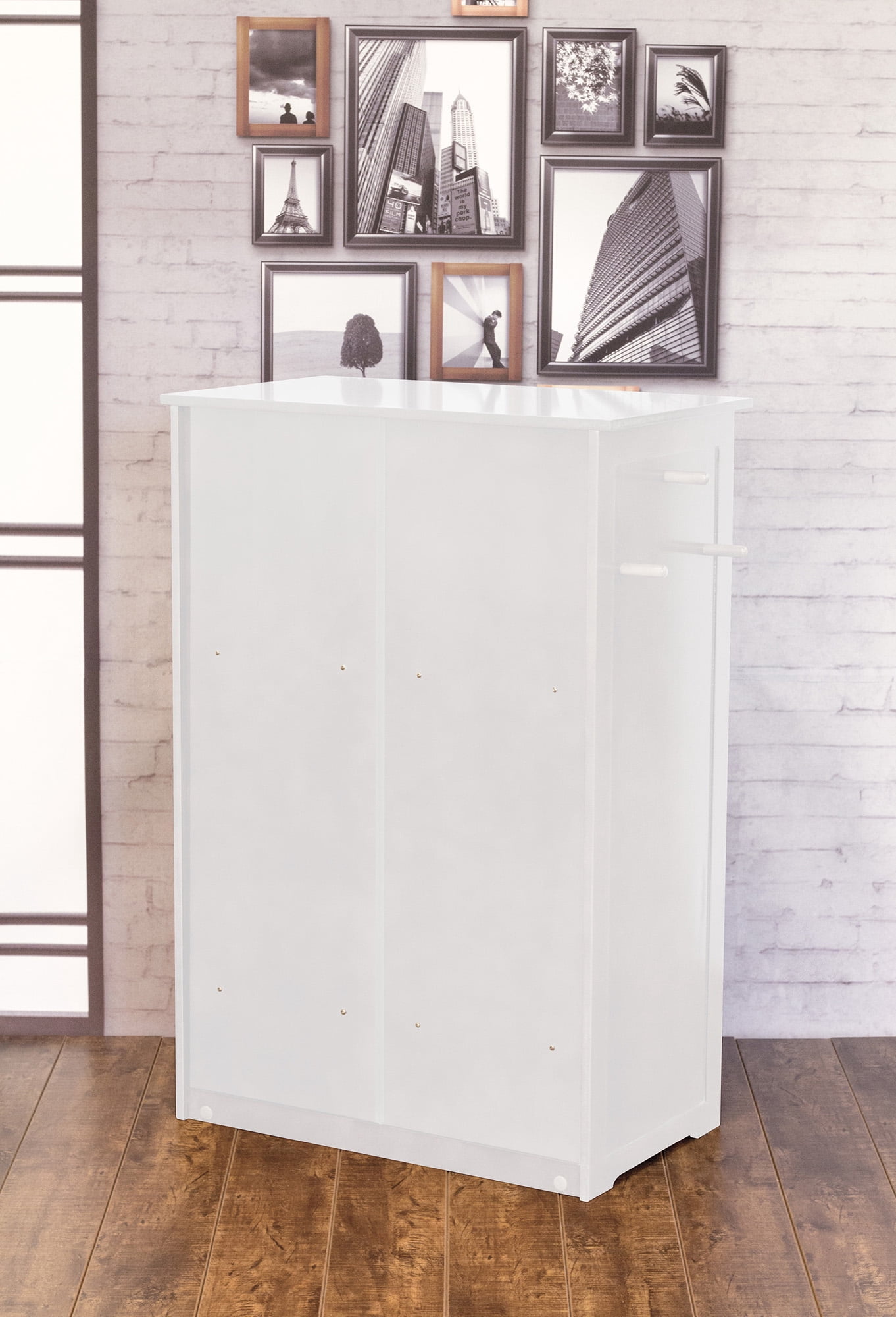 Contemporary Home Living 35" White Durable Windsor Pet Feeder