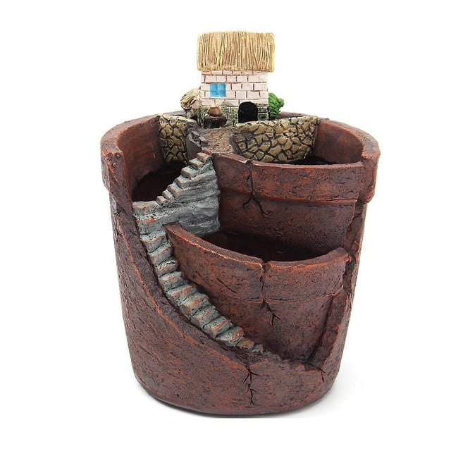 Macetas colgantes para jardín - Macetas para plantas de carne con diseño de paisaje, decoración de resina para casa pequeña