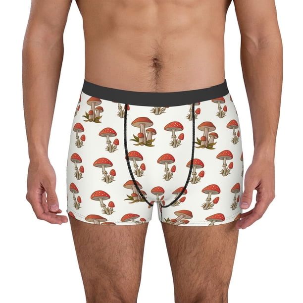 Fotbe Mushroom Calzoncillos Tipo Boxer con Bolsa de Soporte Total para Hombre, X-Temp Fresco, Transpirable y de Secado Rápido-Large