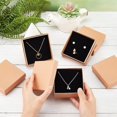 thumbnail image 5 of Kraft Paper Jewelry boxes with Black Sponge Inside Square BurlyWood 3-5/8x3-5/8x1-1/8 inch(9.2x9.2x3cm), 5 of 7