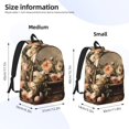 thumbnail image 3 of Picia Vintage Peonies Rustic Charm Printed Canvas Daypack - Stylish and Durable Vintage Compact Backpack - Class, Work, Travel, or Laptop Bookbag,Organized Compartments-Small, 3 of 6